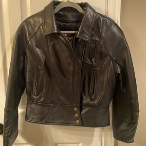 Genuine Chrome leather motorcycle jacket with removable thermal insulator